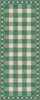 Williamsburg Gingham Tile Green - vinyl floor cloth sizes 30x75, 36x90
