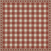 Williamsburg Gingham Tile Red - vinyl floor cloth sizes 96x96, 120x120
