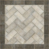 Williamsburg Herringbone brick The Silversmith - vinyl floor cloth size 36x36