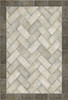 Williamsburg Herringbone brick The Silversmith - vinyl floor cloth size 38x56