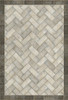 Williamsburg Herringbone brick The Silversmith - vinyl floor cloth size 52x76