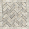 Williamsburg Herringbone Brick Grand Illumination - vinyl floor cloth size 48x48