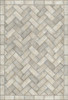 Williamsburg Herringbone Brick Grand Illumination - vinyl floor cloth size 52x76