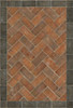 Williamsburg Herringbone Brick Capitol Landing - vinyl floor cloth size 38x56