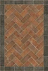 Williamsburg Herringbone Brick Capitol Landing - vinyl floor cloth sizes 30x44, 38x56