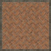 Williamsburg Herringbone Brick Capitol Landing - vinyl floor cloth size 96X96