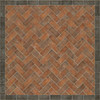 Williamsburg Herringbone Brick Capitol Landing - vinyl floor cloth size 72X72