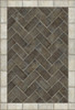Williamsburg Herringbone Brick Pewterware - vinyl floor cloth size 38x56