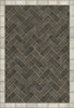Williamsburg Herringbone Brick Pewterware - vinyl floor cloth size 70x102