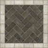 Williamsburg Herringbone Brick Pewterware - vinyl floor cloth size 36x36