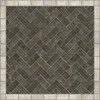 Williamsburg Herringbone Brick Pewterware - vinyl floor cloth size 60x60