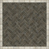 Williamsburg Herringbone Brick Pewterware - vinyl floor cloth size 72x72