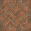 Williamsburg Herringbone Brick Trip to the Market Square - vinyl floor cloth size 36x36