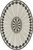 Pattern 84 Charleston oval - vinyl floor cloth oval 