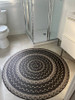 Classic Pattern 85 Such a Cozy Room round - vinyl floor cloth 48" round size used in a bathroom