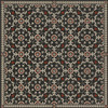 Whig Rose Time Takes it All - vinyl floor cloth sizes 84x84, 96x96, 120x120