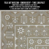 Embroidery Time Long Past - vinyl floor cloth 5"x5" swatch
