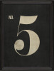 Number 5 on black - large