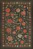 Williamsburg Antique Floral Where You Go I Will Go - vinyl floor cloth sizes 20x30, 24x36, 30x44