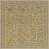 Williamsburg Antique Floral A Lane of Yellow - vinyl floor cloth sizes 96x96, 120x120