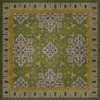 Williamsburg Star Ushak Earths Charms - vinyl floor cloth sizes 60x60, 72x72, 84x84