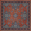 Williamsburg Star Ushak Ever Burning Stars - vinyl floor cloth sizes 96x96, 120x120