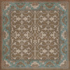 Williamsburg Lotto Ushak A Birdsong - vinyl floor cloth sizes 60x60, 72x72