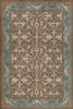 Williamsburg Lotto Ushak A Birdsong - vinyl floor cloth sizes 20x30, 24x36, 30x44, 38x56