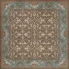 Williamsburg Lotto Ushak A Birdsong - vinyl floor cloth sizes 36x36, 48x48