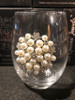 stemless wine glass with pearls medallion