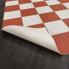 Classic Pattern 7 Checked Out (lightly distressed) - vinyl floor cloth underside 