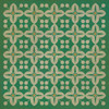Classic Pattern 3 The Emerald City (lightly distressed) - vinyl floor cloth sizes 36x36, 48x48