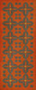 Classic Pattern 3 Red Rum (lightly distressed) - vinyl floor cloth sizes 30x75, 36x90