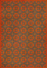 Classic Pattern 3 Red Rum (lightly distressed) - vinyl floor cloth sizes 96x140, 120x175