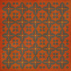Classic Pattern 3 Red Rum (lightly distressed) - vinyl floor cloth sizes 36x36, 48x48