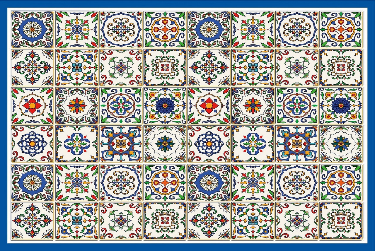 2x3 spanish tile vinyl floor mat by Davanti