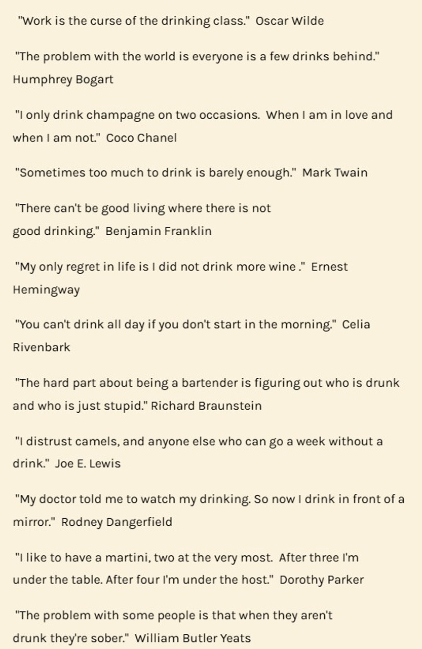 Drinking Quotes Cocktail Napkins pack of 50
