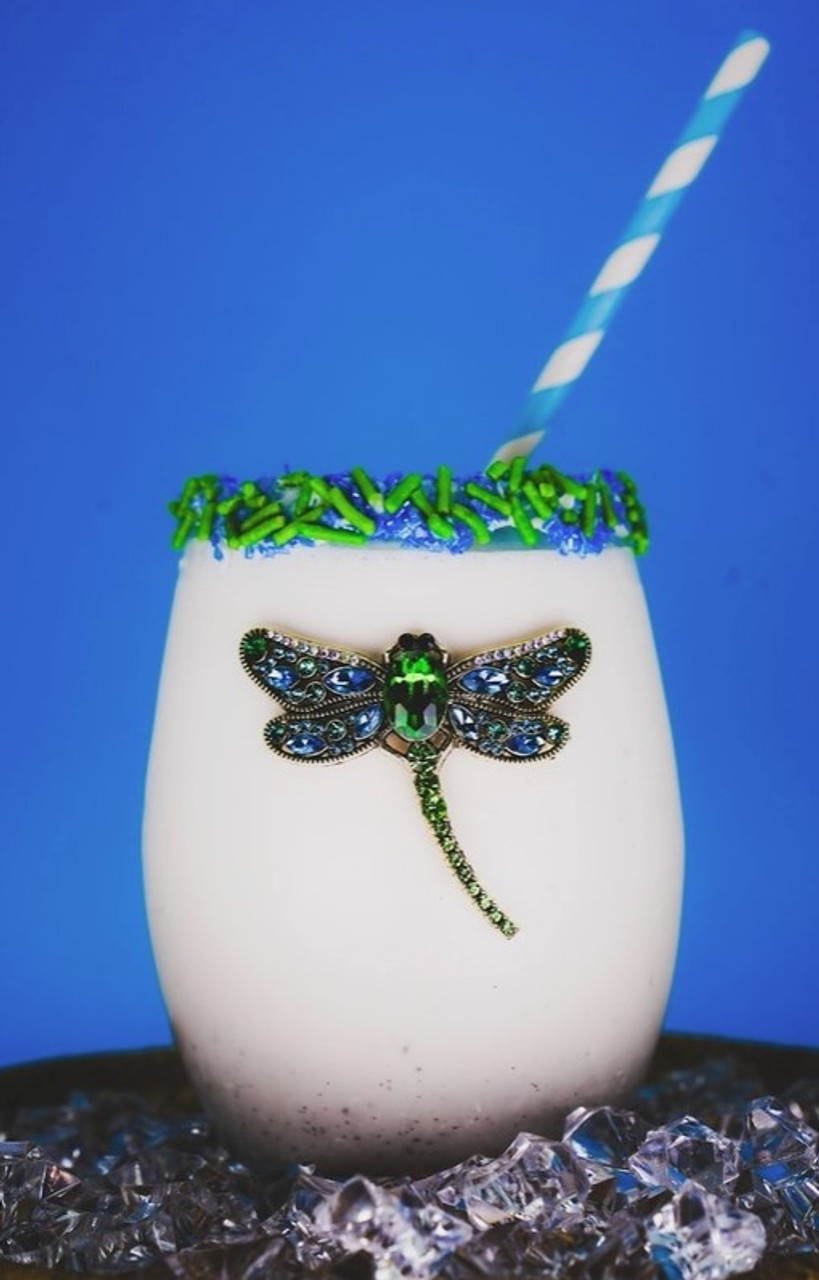 Dragonfly wine glass