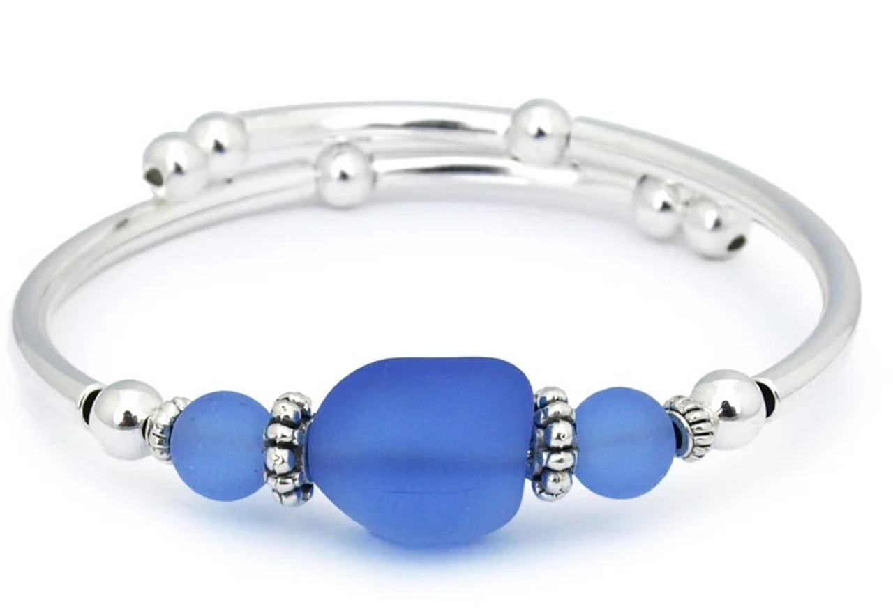 Sapphire Sea Glass Bracelet