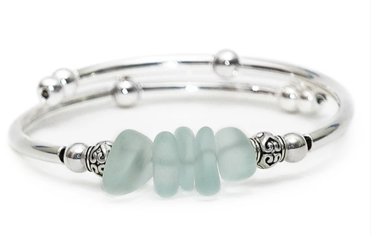 "Coke" bottle green Nugget Sea Glass Bracelet "Coke" bottle green Nugget Sea Glass Bracelet