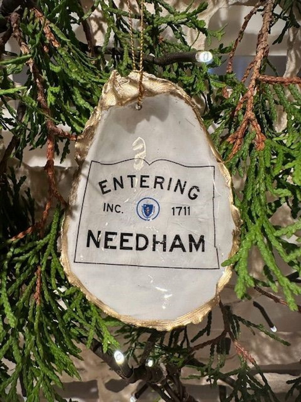 Oyster shell ornament - Entering Needham 