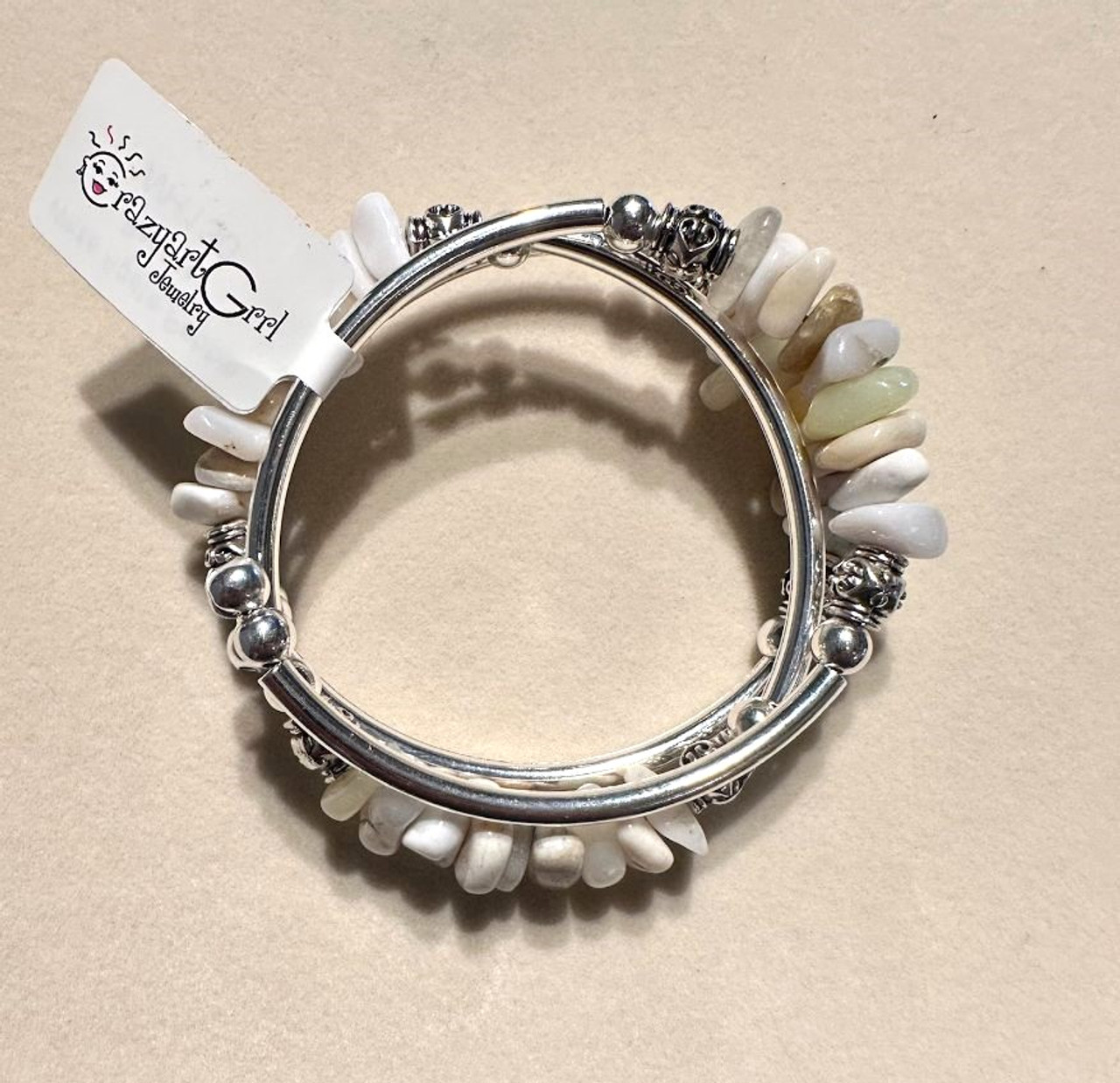 White Agate Pebbles Bracelet
