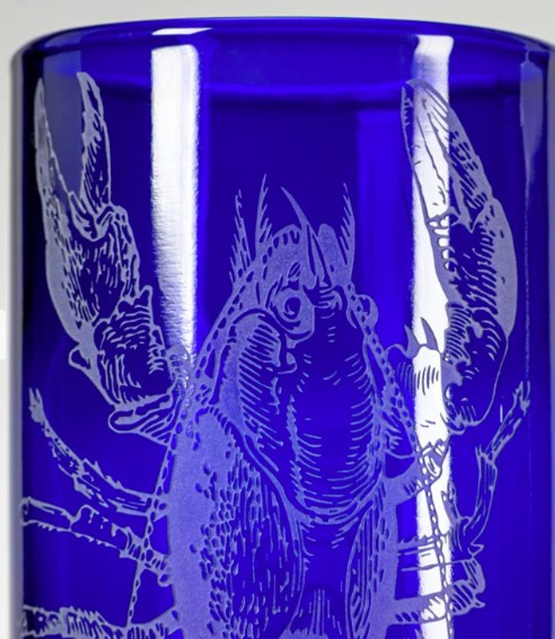 Upcycled Lola Lobster 12oz blue tumbler