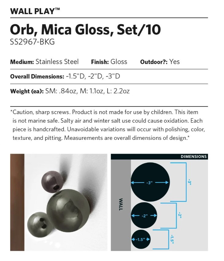 Orb, Mica Gloss set of 10