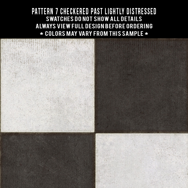 Classic Pattern 7 Checkered Past (lightly distressed) - vinyl floor cloth swatch 