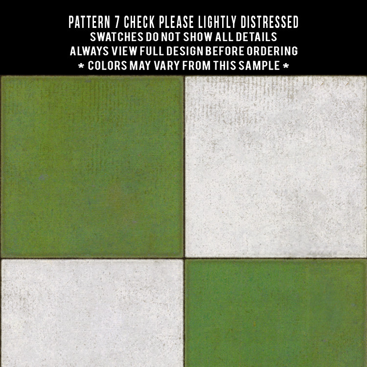 Classic Pattern 7 Check Please (lightly distressed) - vinyl floor cloth swatch 