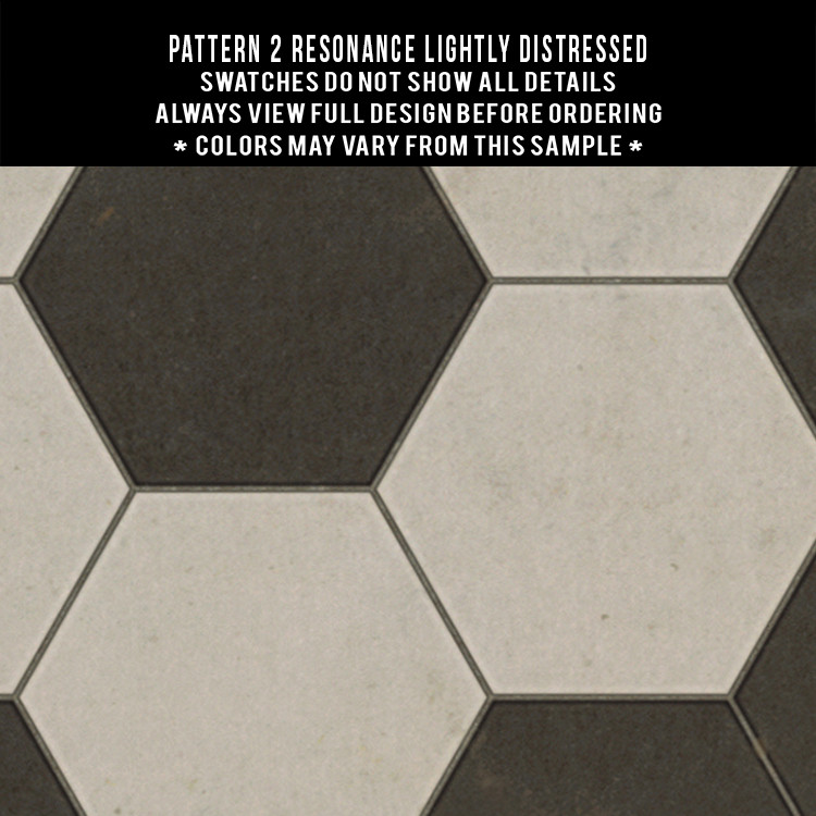Classic Pattern 2 Resonance (lightly distressed) - vinyl floor cloth swatch