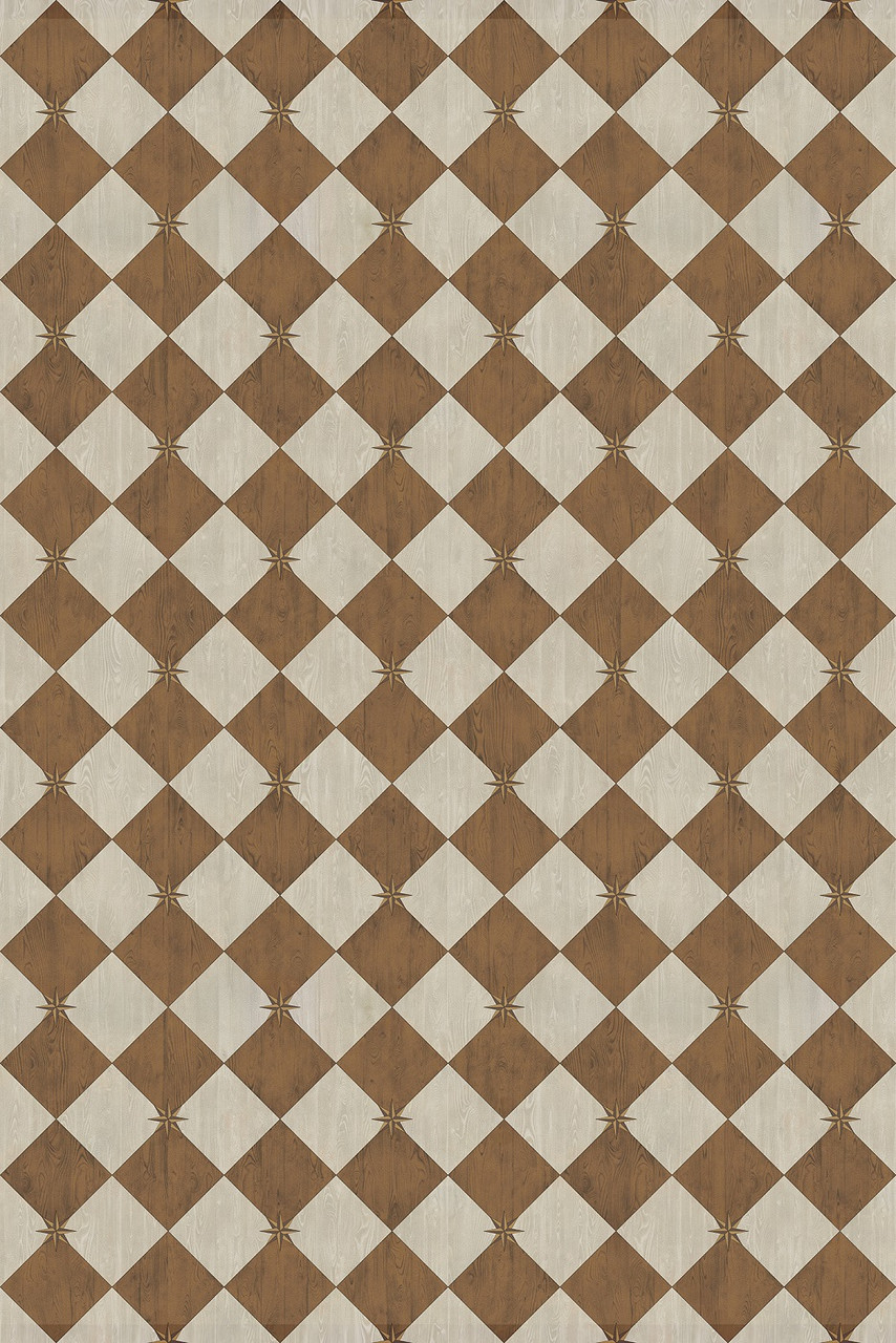 Williamsburg Compass Diamond Garden Grounds - vinyl floor cloth size 96x140