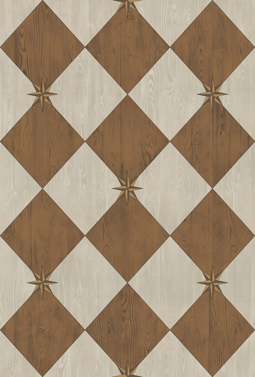 Williamsburg Compass Diamond Garden Grounds - vinyl floor cloth size 38x56