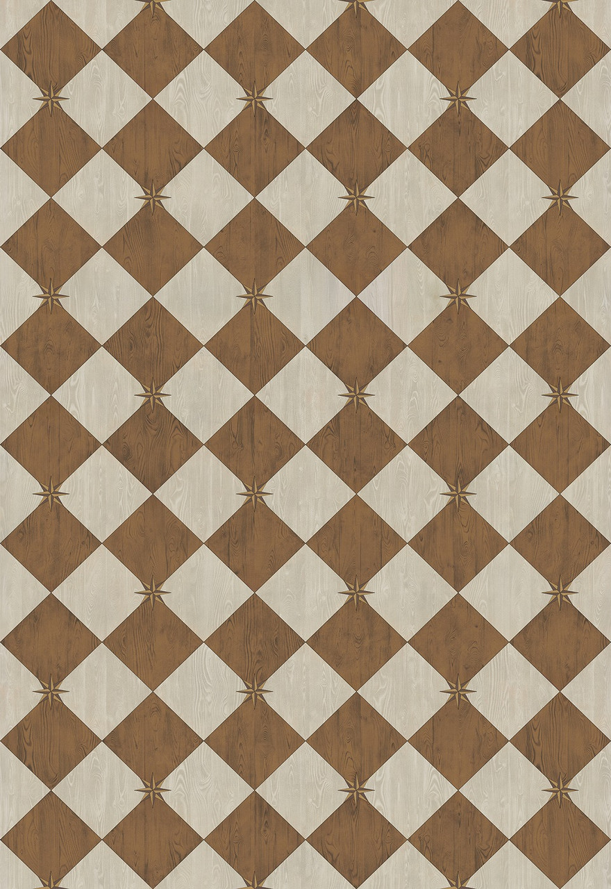 Williamsburg Compass Diamond Garden Grounds - vinyl floor cloth size 70x102